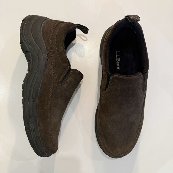 LL Bean Mens Size 8 Brown Suede Leather Slide Casual Pull On Shoe - 0VJ1904 - Picture 1 of 10